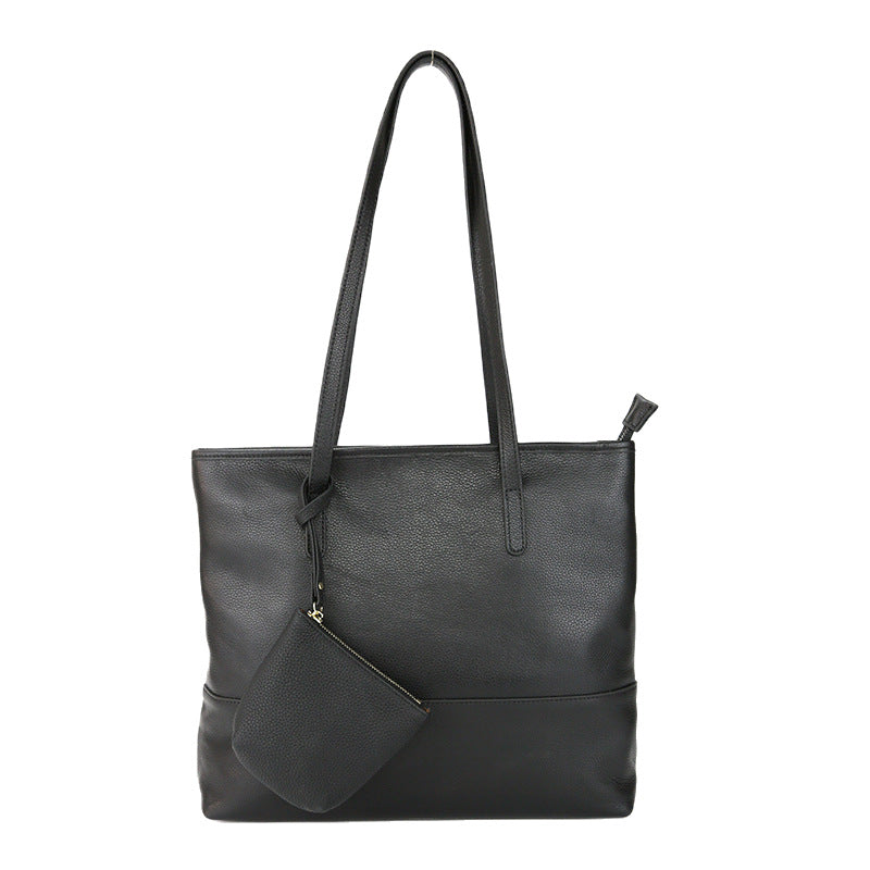 Women's Korean Leather Large Capacity Simple First Shoulder Bags