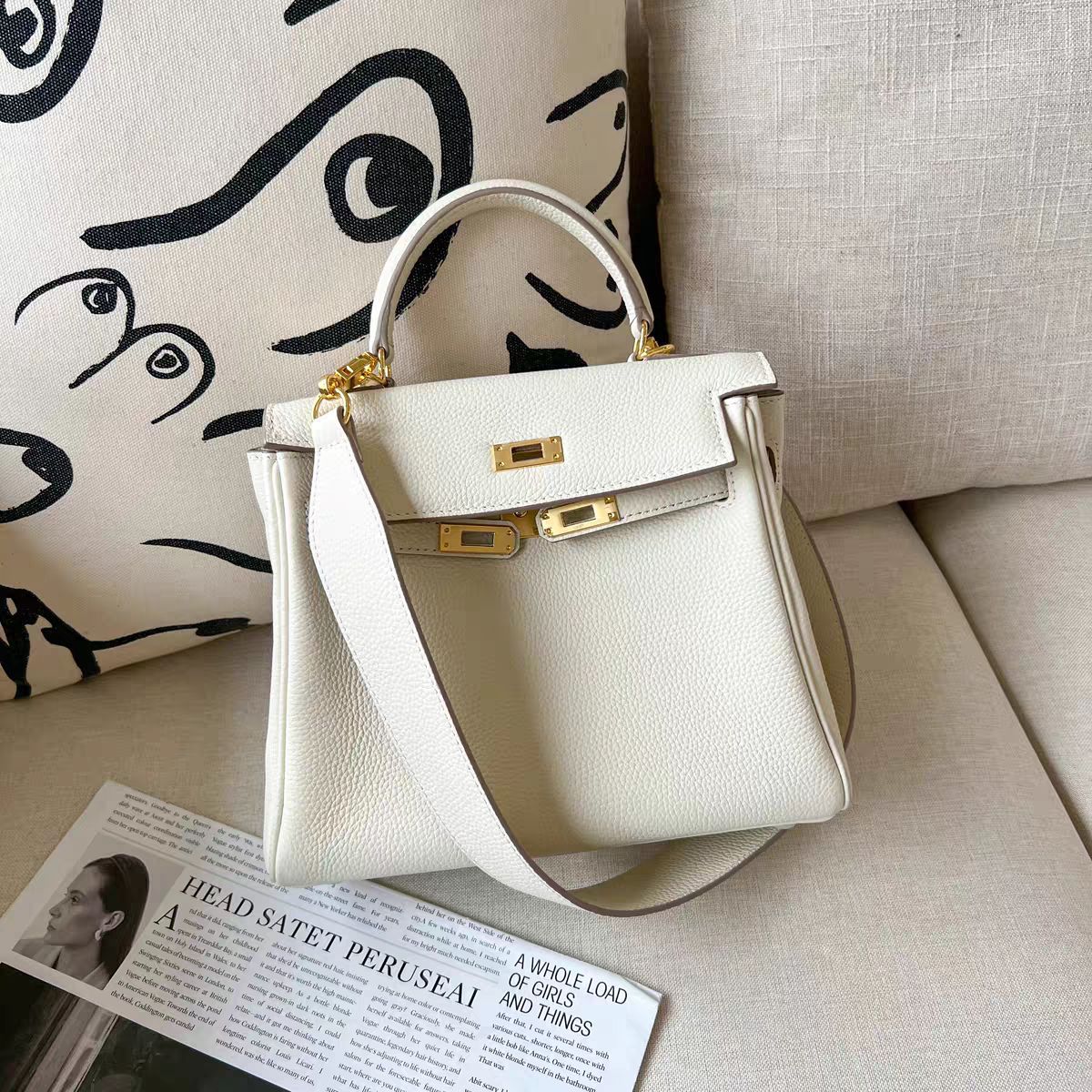 Women's Strap Gold Second Generation Kelly Closed Toe Handbags