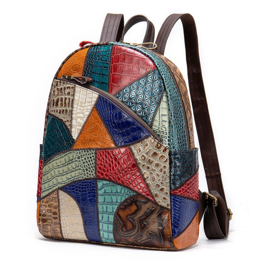 Women's Retro Handmade Genuine Leather Large Capacity Backpacks