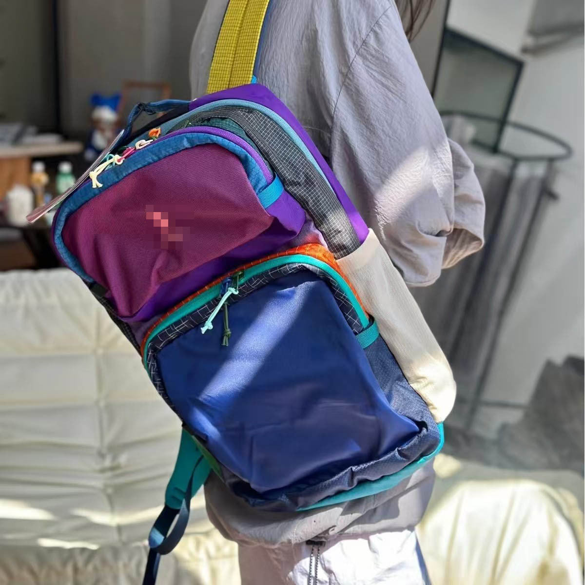 Fashion Environmental Protection Stitching Contrast Color Ultra Light Backpacks