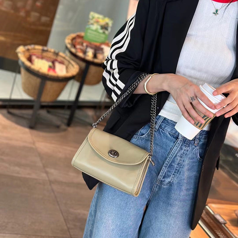 Women's Elegant High-grade Chain Genuine Leather Lightweight Shoulder Bags