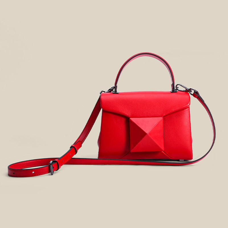 Women's Summer Genuine Leather Design Rivet Fashion Crossbody Bags