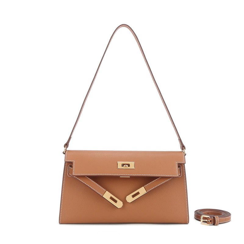 Women's Genuine Leather Kelly Retro High-grade Underarm Crossbody Bags
