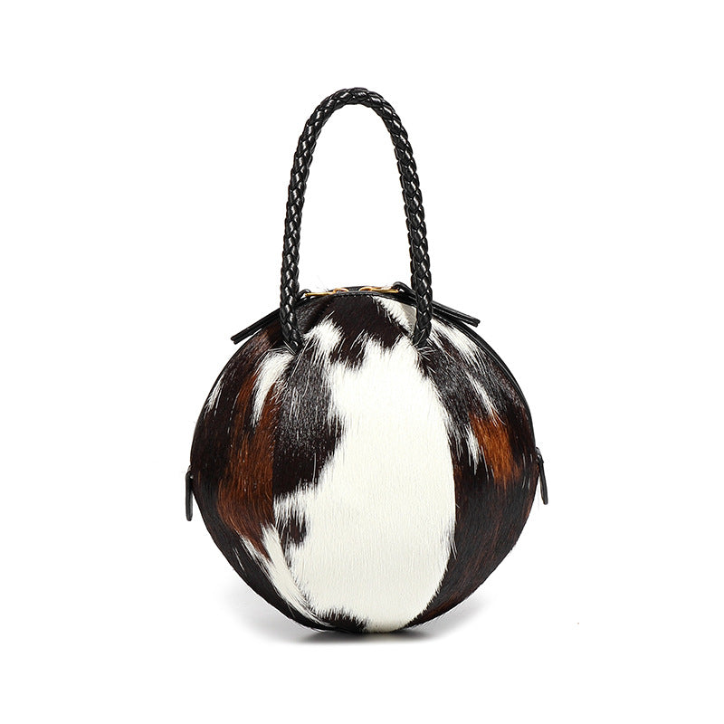 Fashion Trendy Fur Integrated Design Contrast Handbags