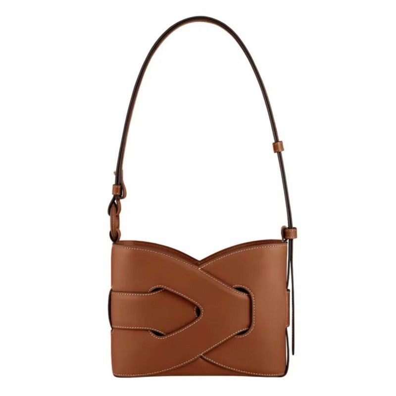 Women's Leather Geometric Design French Niche Woven Bags
