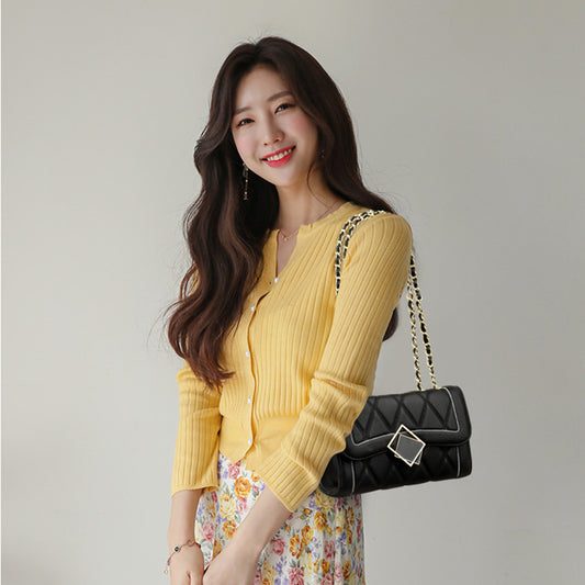 Women's Cowhide Leather Trendy Chain Fresh Sweet Shoulder Bags
