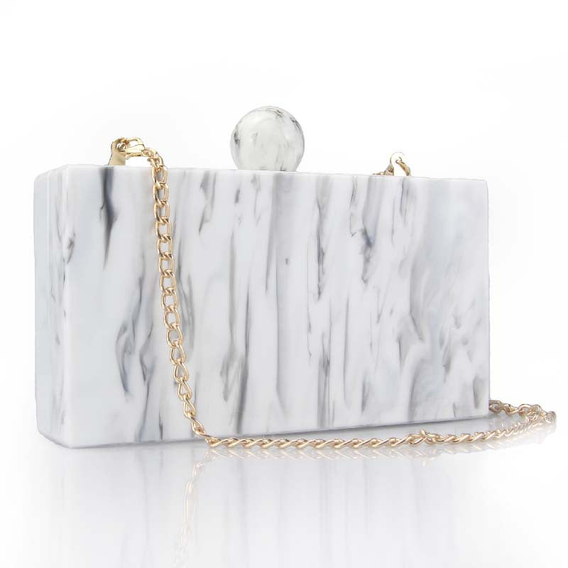 Women's Marble Acrylic Fashion Clutch Dinner Wedding Bags