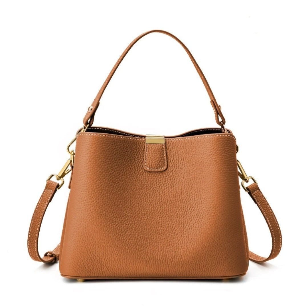 Women's Capacity Simple First Layer Leather Bags