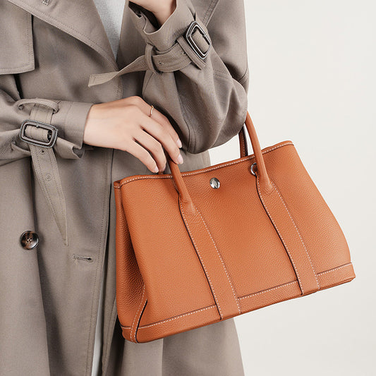 Women's Genuine Leather Portable Big Shopping Tote Bags