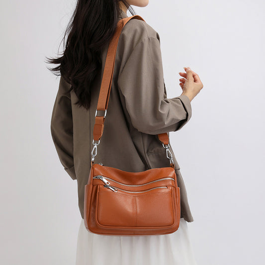 Women's Leather Large Capacity First Layer Bags