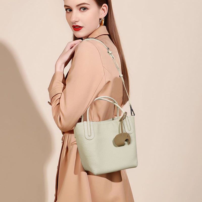 Classy Women's Vegetable Basket Genuine Leather Bags