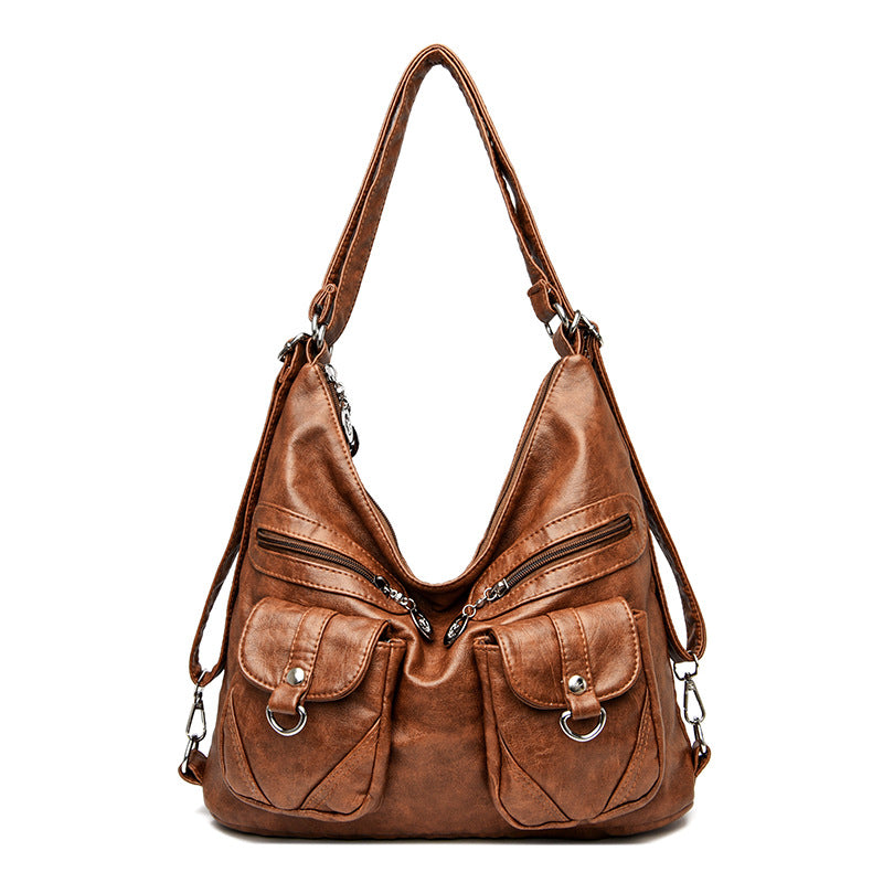 Women's Retro Soft Leather Large Capacity Shoulder Bags