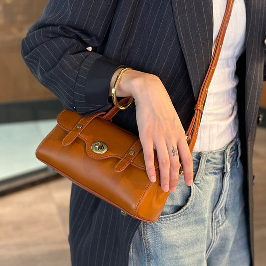 Women's Niche Vintage Cowhide Leather Versatile Shoulder Bags