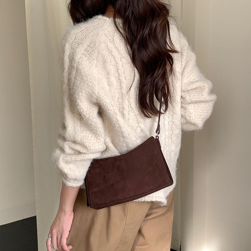 Women's Suede Leather Frosted Stylish Personalized Genuine Crossbody Bags