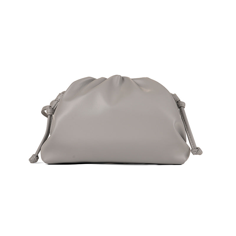 Korean Style Solid Color Soft Leather Clutch Shoulder Bags