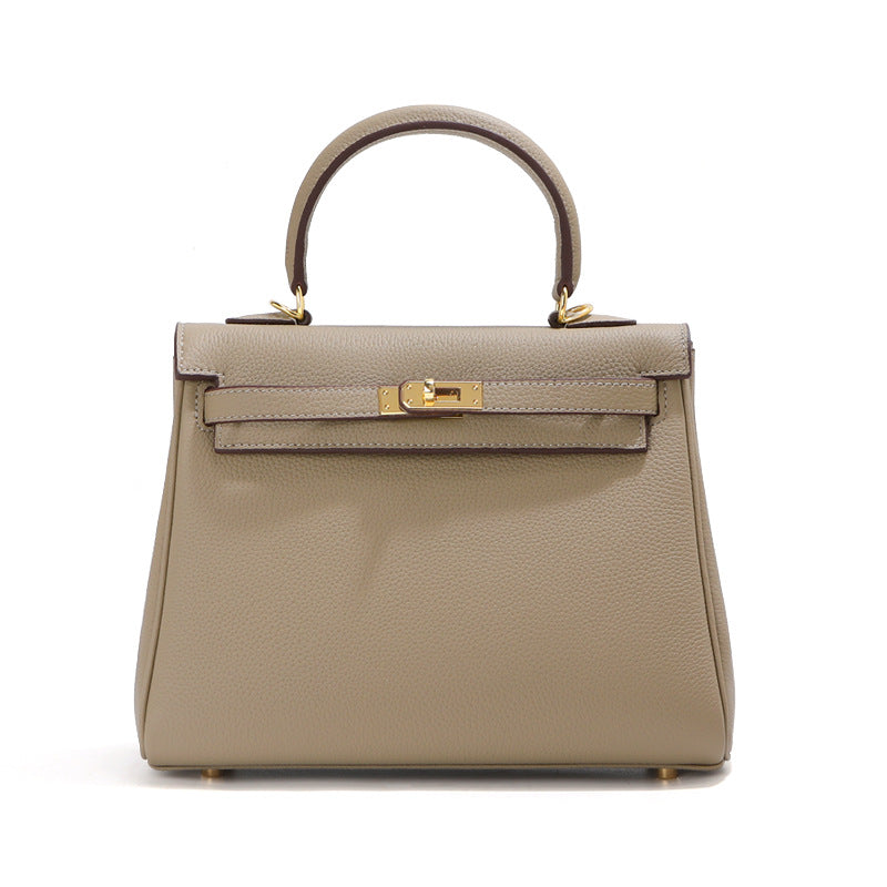 Women's High-grade First Layer Cowhide Kelly Underarm Shoulder Bags