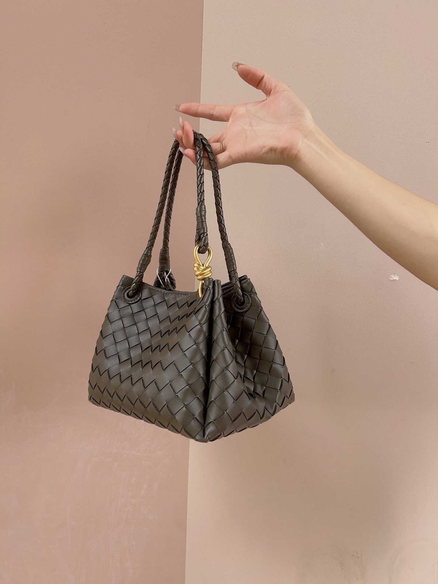 Women's Leather Weave Parachute High-grade Commuter Bags