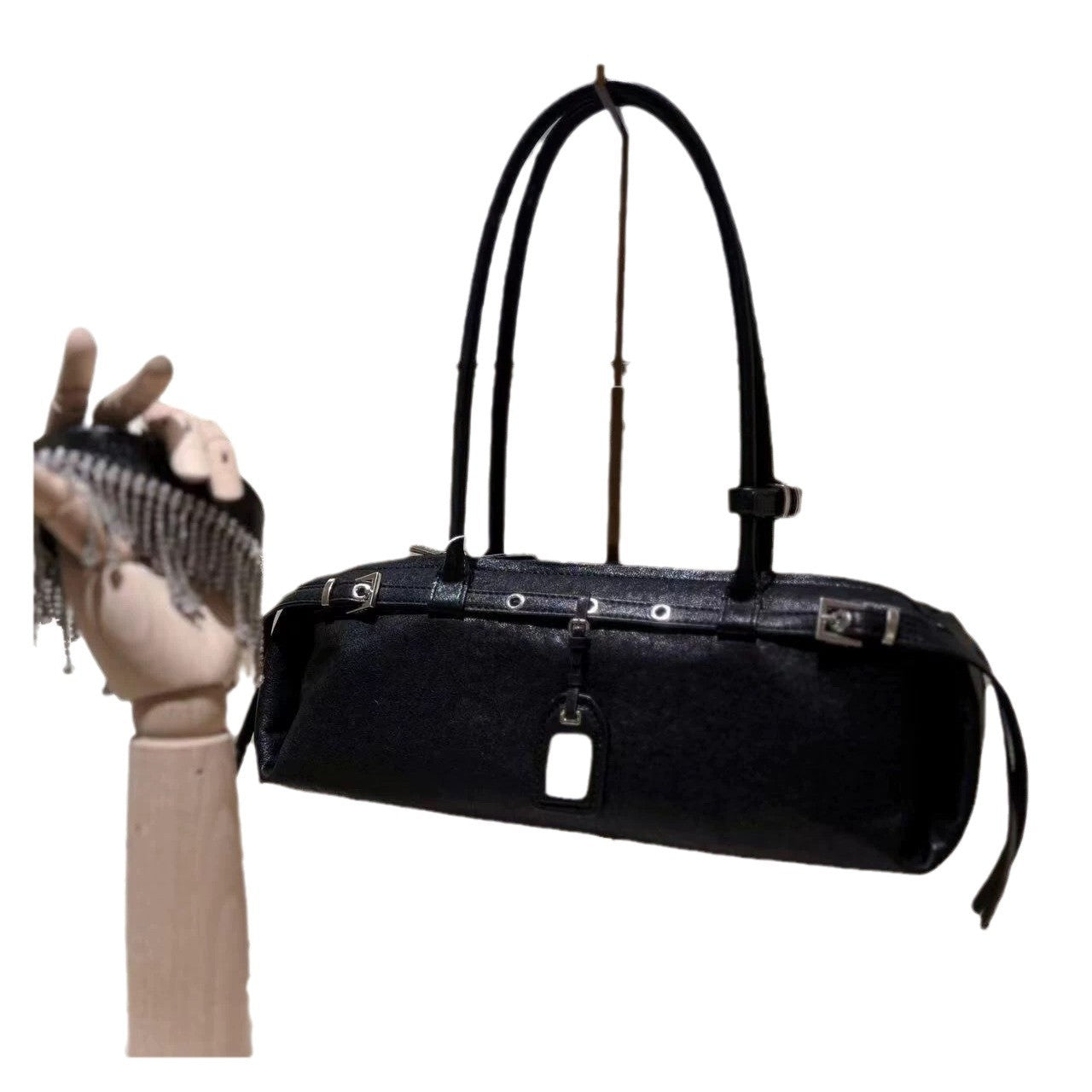 Women's High-grade Retro Minority Genuine Leather Sausage Portable Crossbody Bags