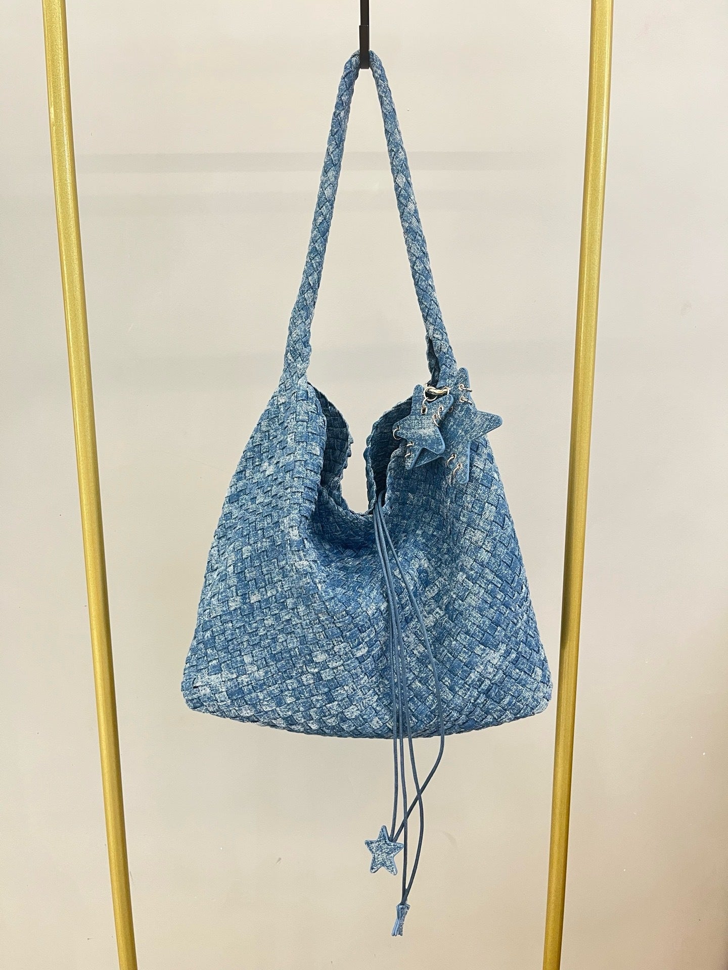 Woven Female Commuter Portable Underarm Genuine Tote Bags