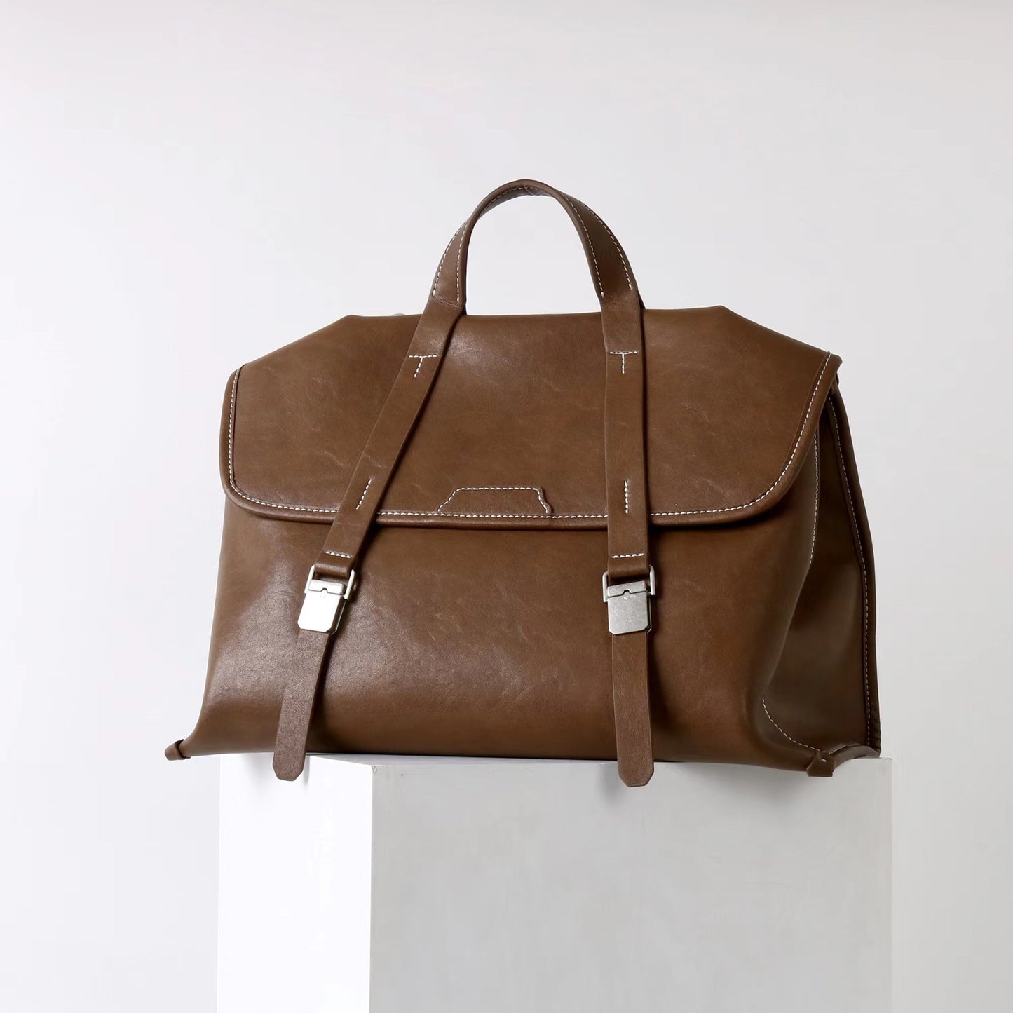 Vegetable Tanning Leather Flip Design Practical Crossbody Bags