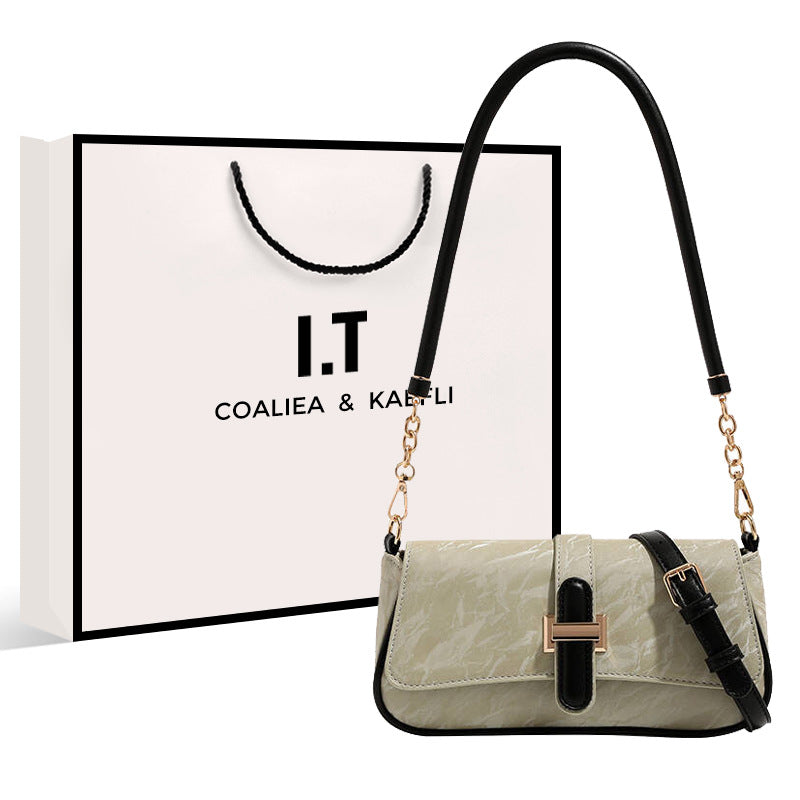 Creative Slouchy Baguette Advanced Texture Niche Shoulder Bags