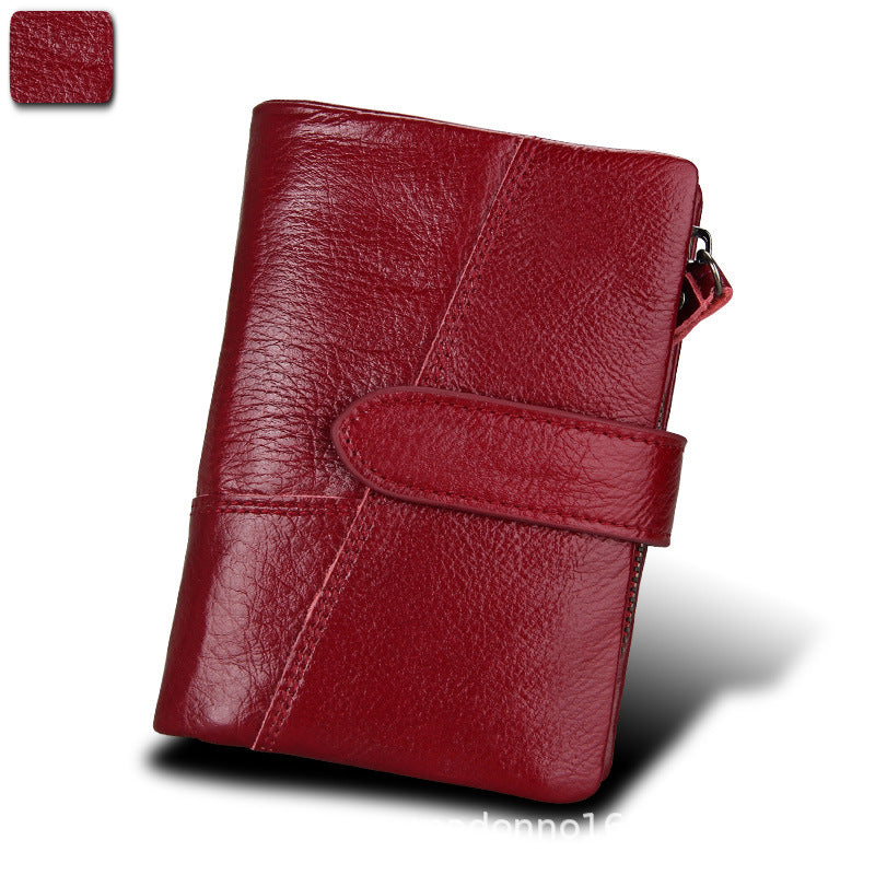 Leather For Man Retro Short Cowhide Men's Wallets