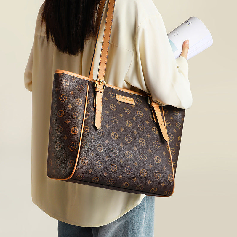 Women's Leather Large Capacity Presbyopic Commuter Big Shoulder Bags
