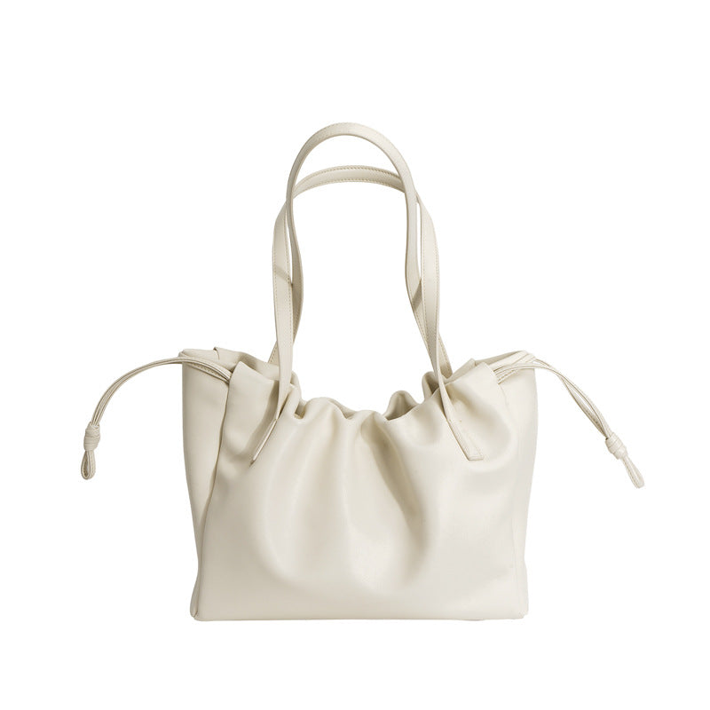 Women's Cowhide French Style Pleating Underarm Leather Crossbody Bags