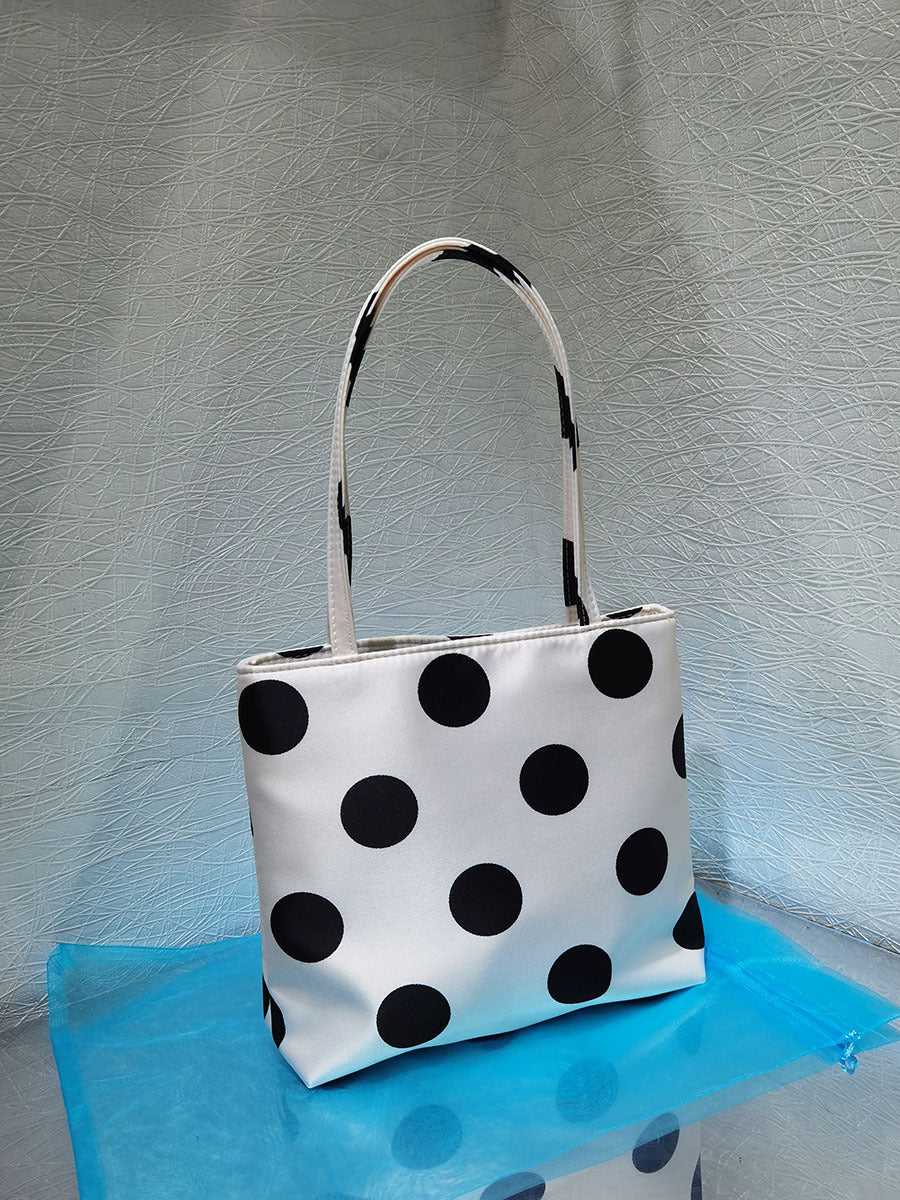 Women's Korean Satin Polka Dot Niche Underarm Bags