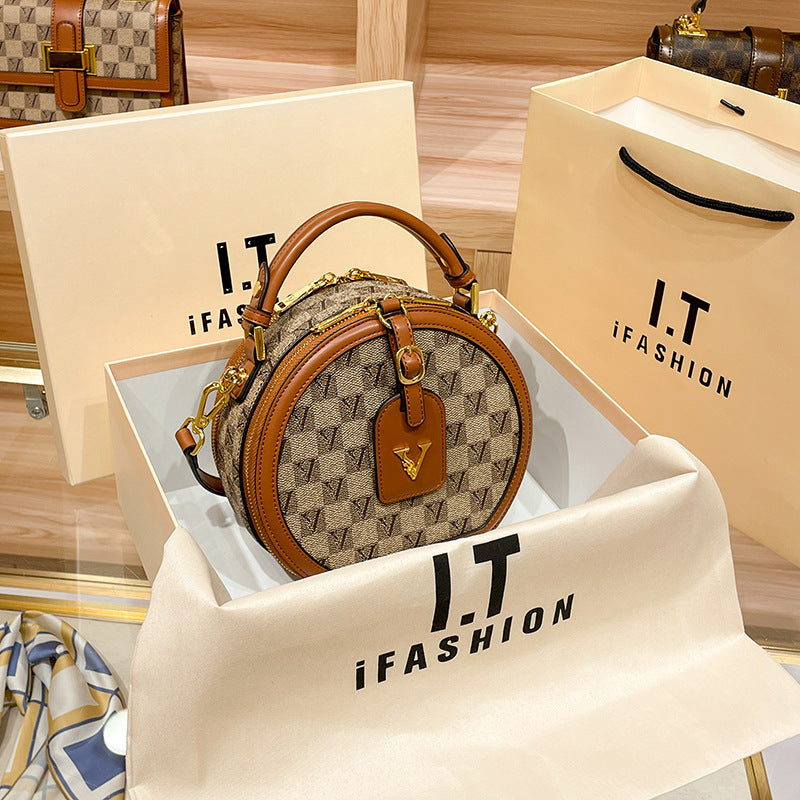 Elegant Printed Retro Round Pouch Cell Bags