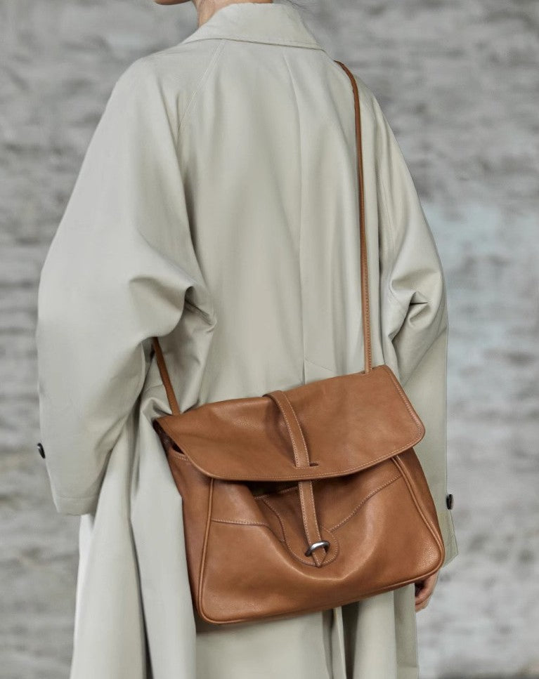Women's Tanning Leather Niche Retro Commuter Shoulder Bags