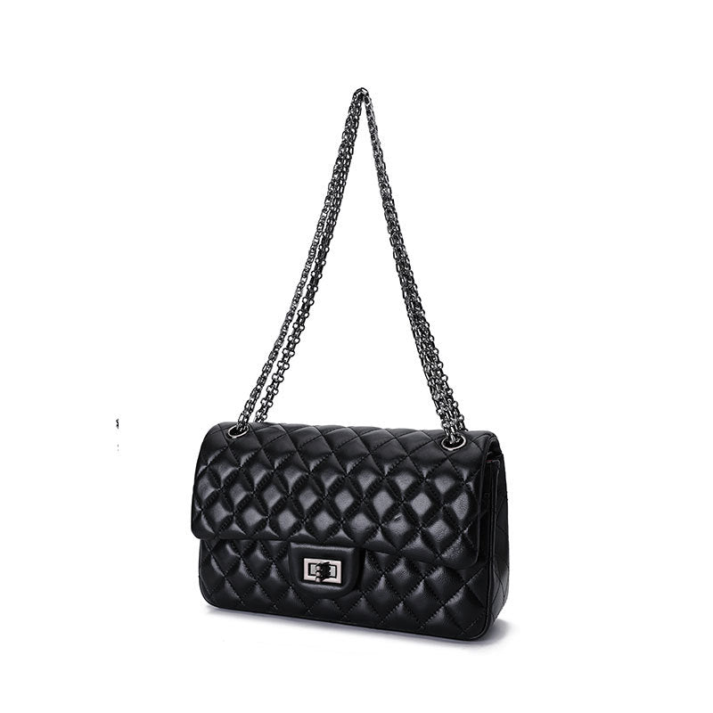 Women's Rhombus Chain Genuine Leather Chic Sheepskin Shoulder Bags