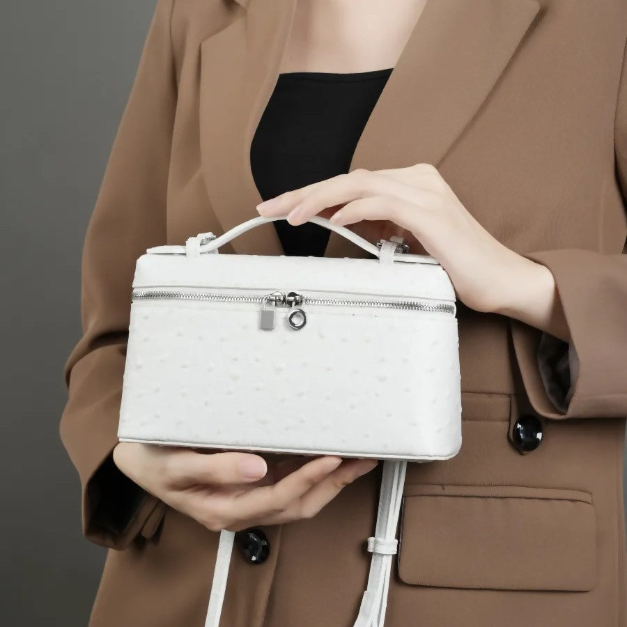 Women's Box Genuine Leather Autumn Ostrich Grain Bags