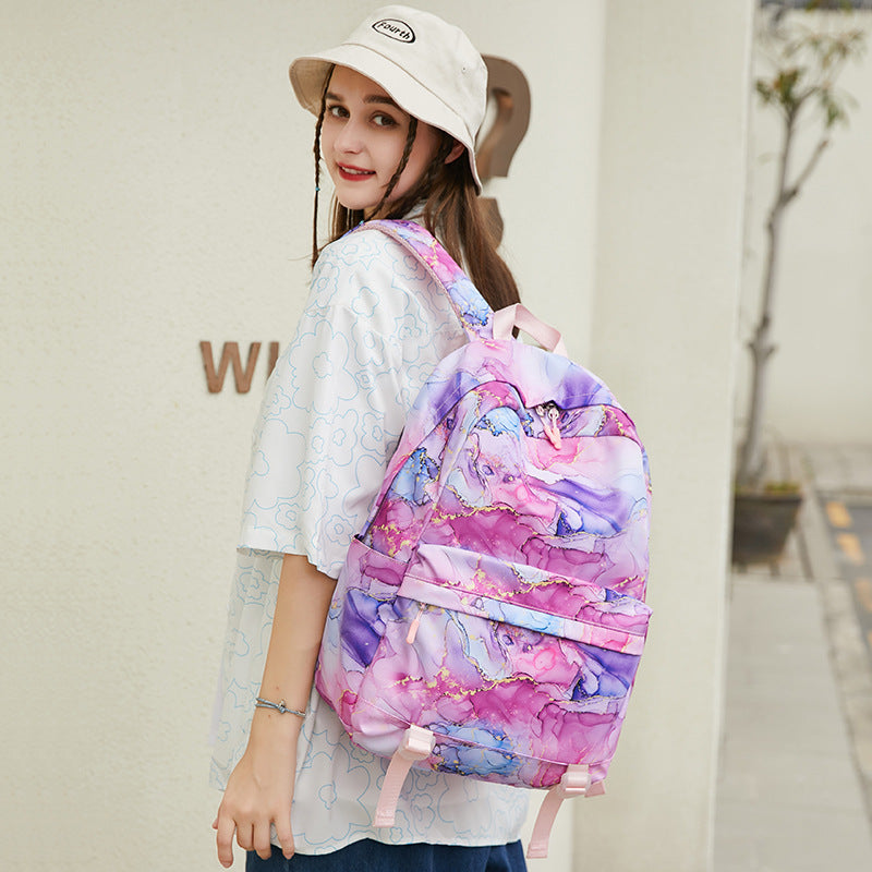 Women's Clear Sweet Nylon Printed Fashion Two-piece Bags