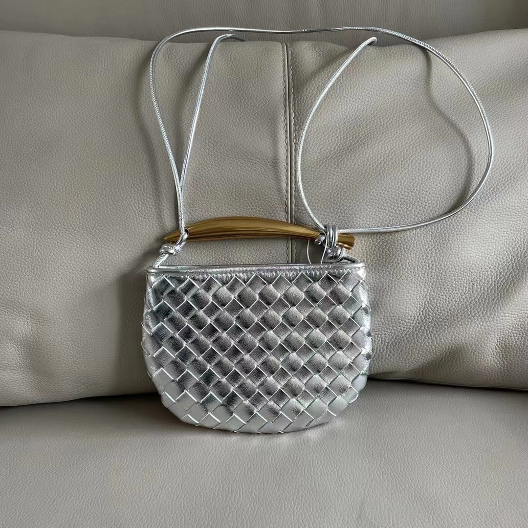 Women's Genuine Leather Sardine Woven High-grade Portable Crossbody Bags