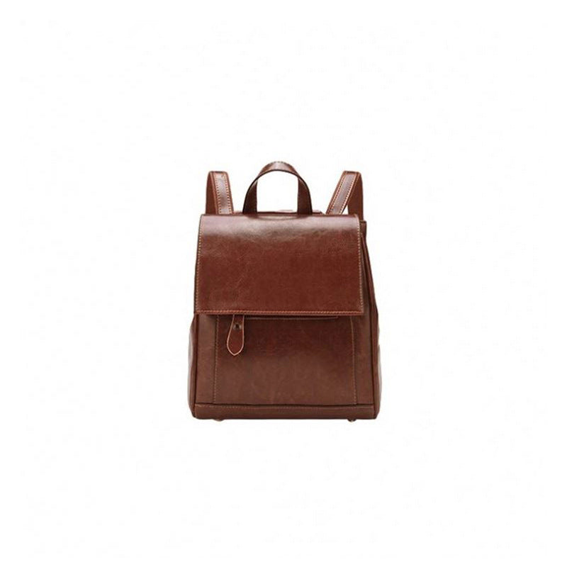 Women's Genuine Leather Fashion Oil Waxed Backpacks