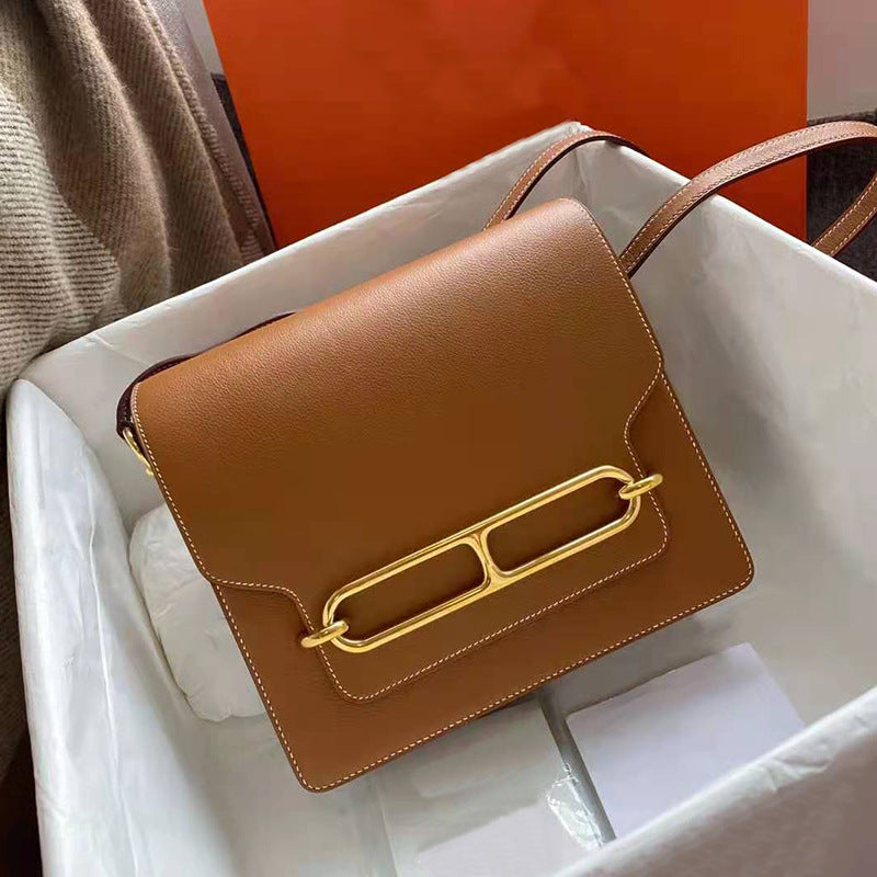 Innovative Pig Nose Stewardess Genuine Leather Shoulder Bags