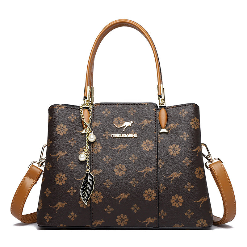 Women's Rose Kangaroo Versatile Fashion Large Capacity Elegant Crossbody Bags
