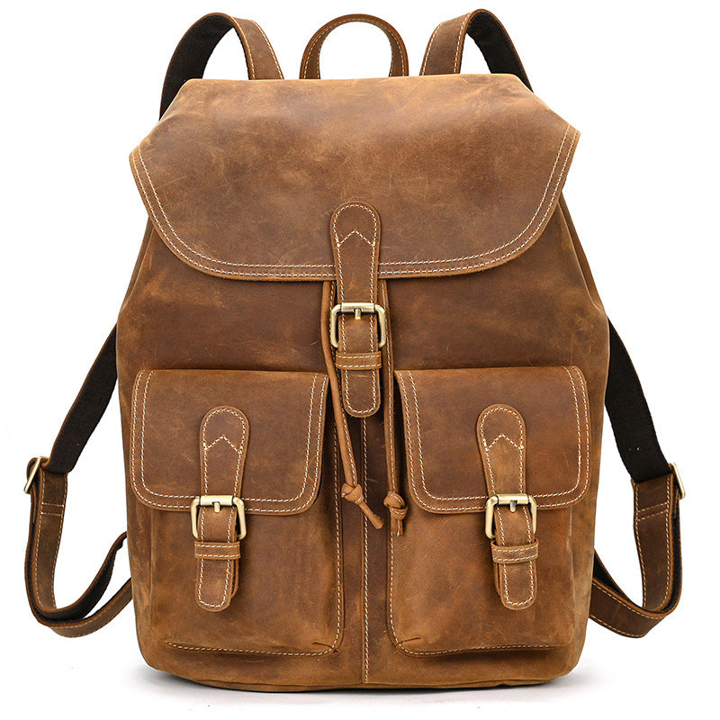 Elegant Popular Couple Retro Crazy Horse Backpacks