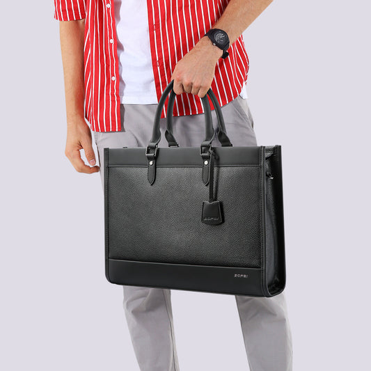 Men's Genuine Leather Business Large Capacity Computer Bags