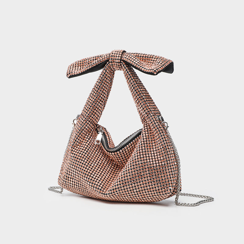Glamorous Women's Diamond Fashion Bowknot Rhinestone Bags