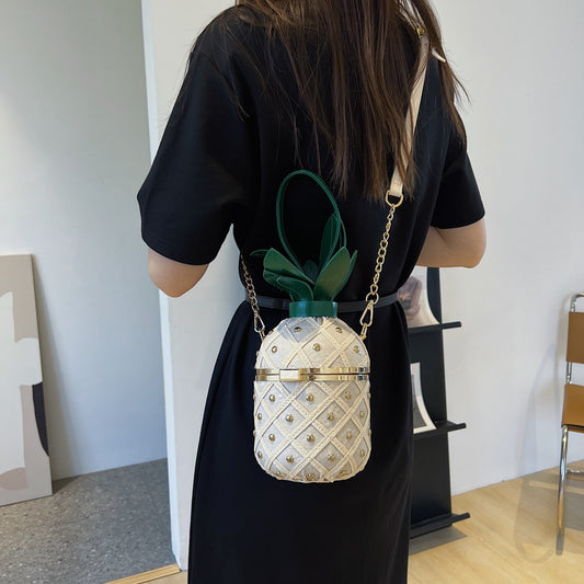 Popular Portable Pineapple Personalized Design Fresh Shoulder Bags