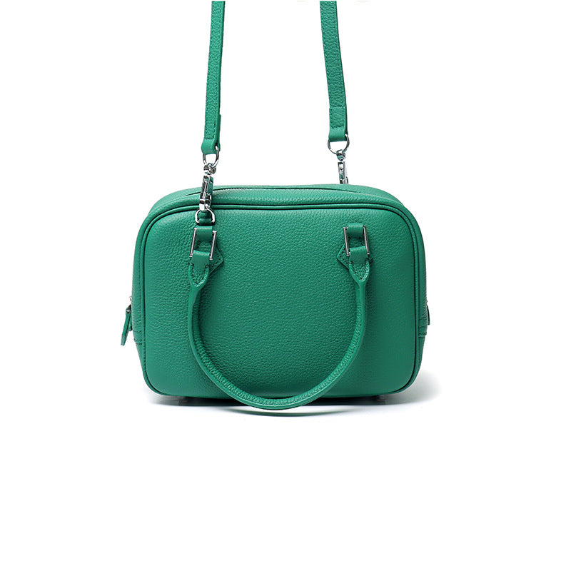 Women's Home First Layer Cowhide Feather Large Capacity Handbags