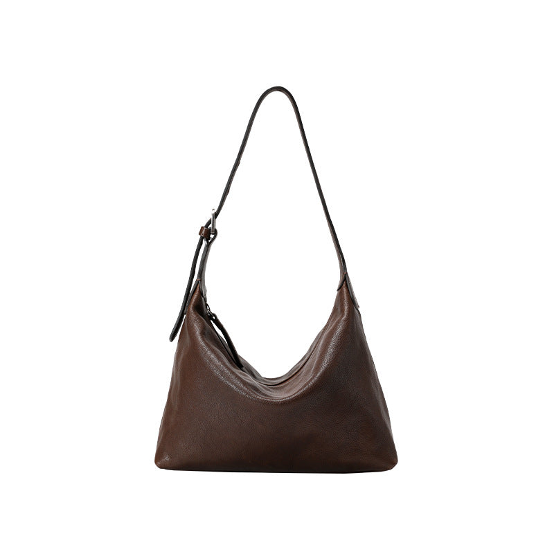 Women's Underarm Closed Toe Layer Vegetable Tanned Commuter Genuine Armpit Bags