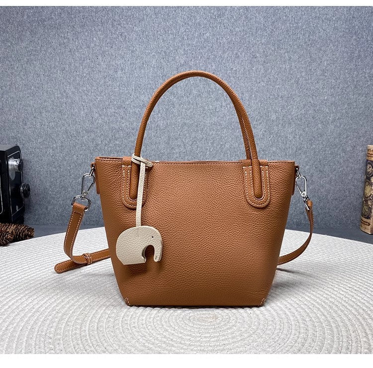 Women's Leather First Layer Cowhide Vegetable Basket Fashion Shoulder Bags