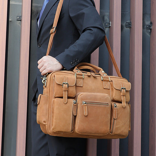 Men's Top Layer Leather Vintage Crazy Horse Men's Handbags