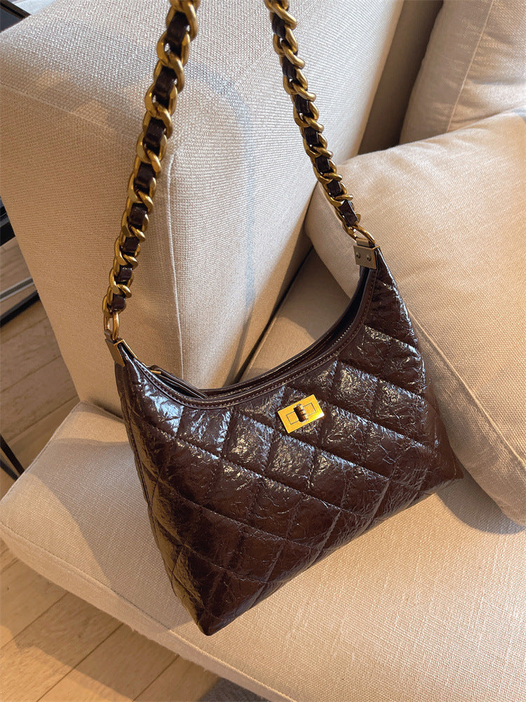 Women's Style Genuine Leather Underarm Fashionable High-grade Shoulder Bags