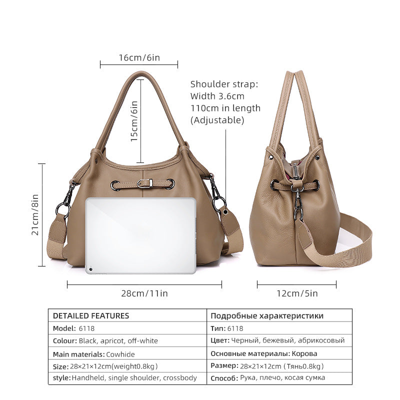 Women's Large Capacity Soft Leather Fashionable Simple Handbags