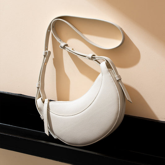 Women's Fashionable High Sense Niche Litchi Pattern Crossbody Bags