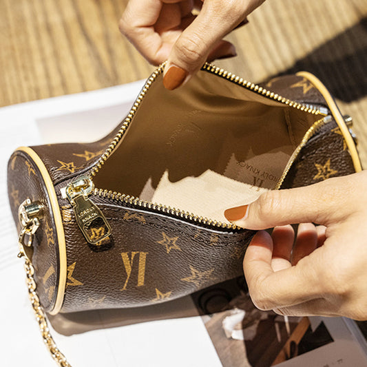 Women's Genuine Leather Printed Underarm Fashion Pouches Crossbody Bags